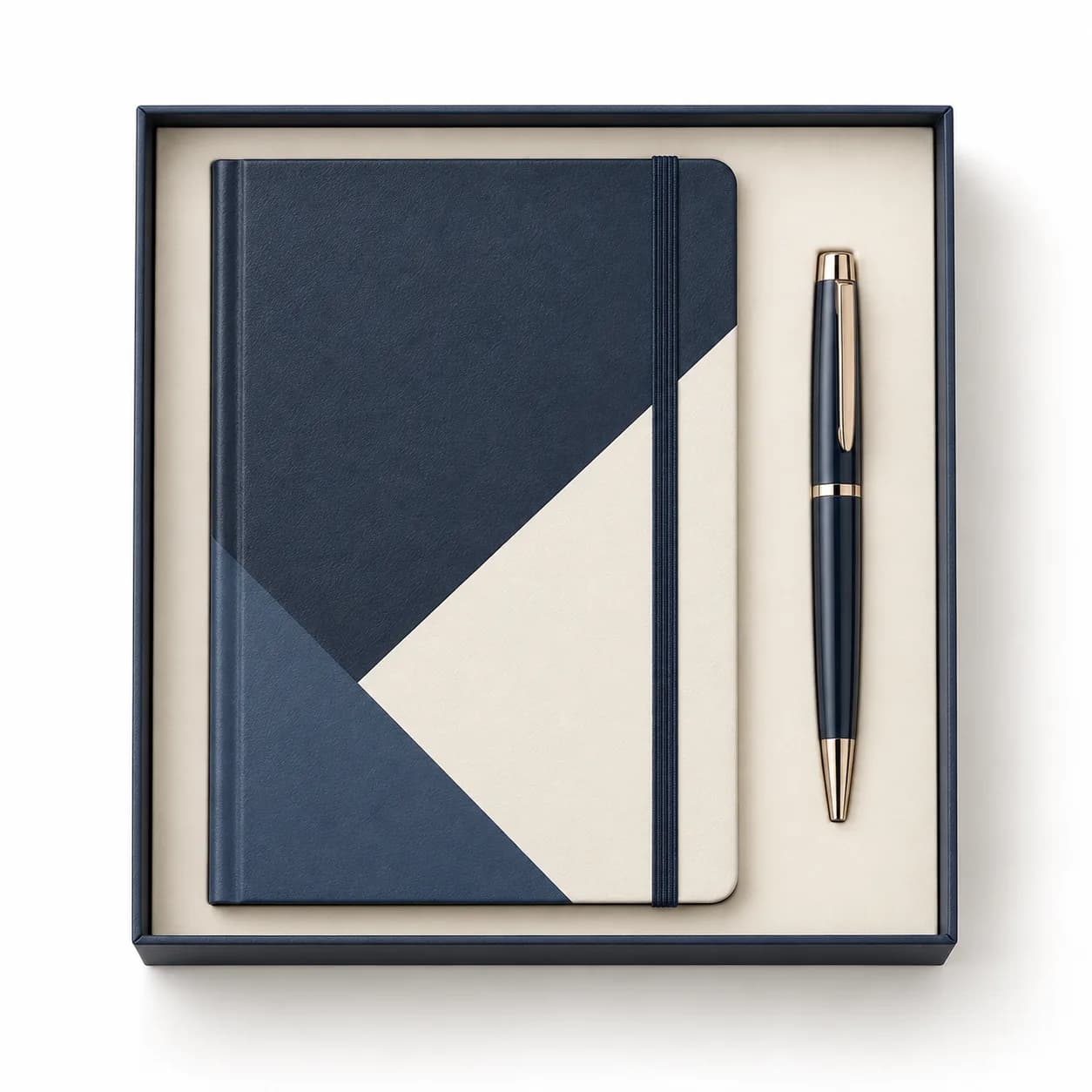 Geometric notebook and pen pack