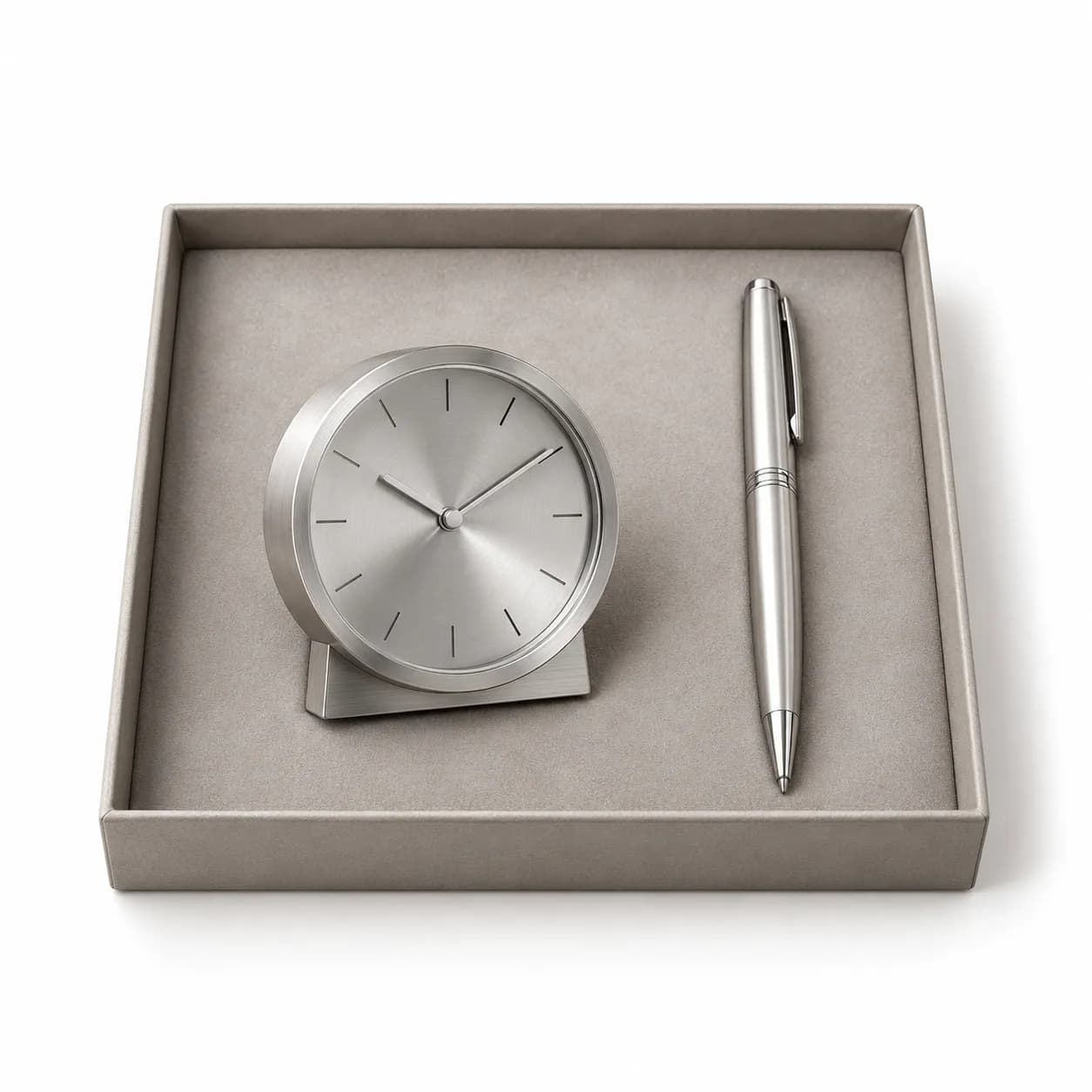 Desk clock and pen pack
