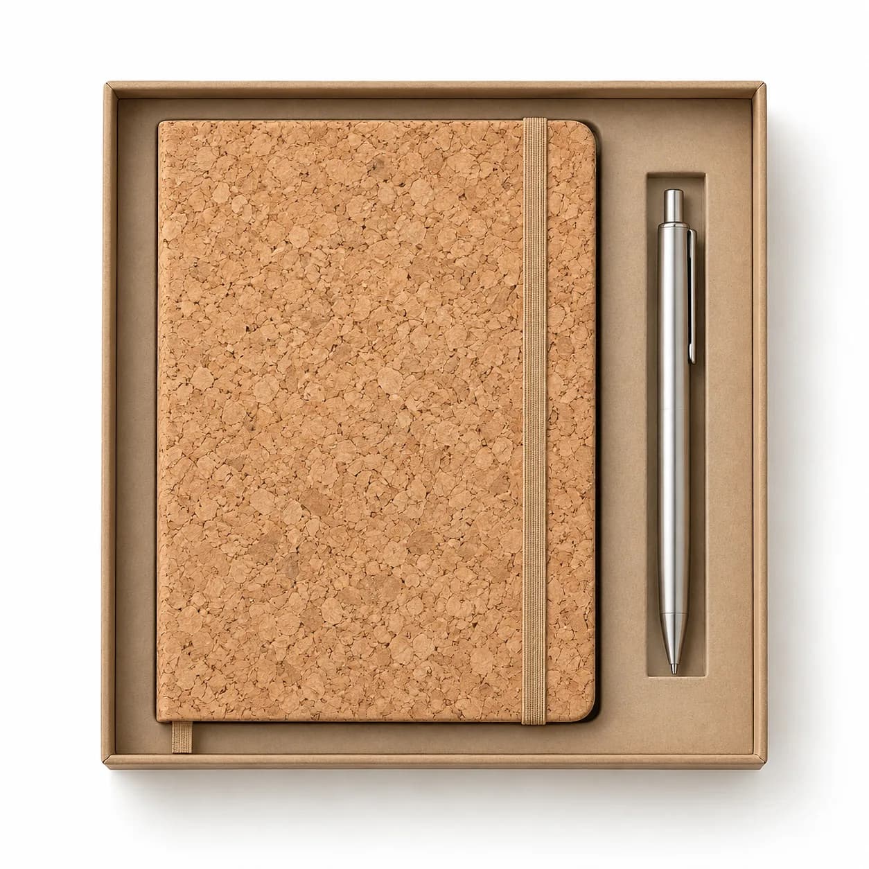 Cork notebook and pen duo