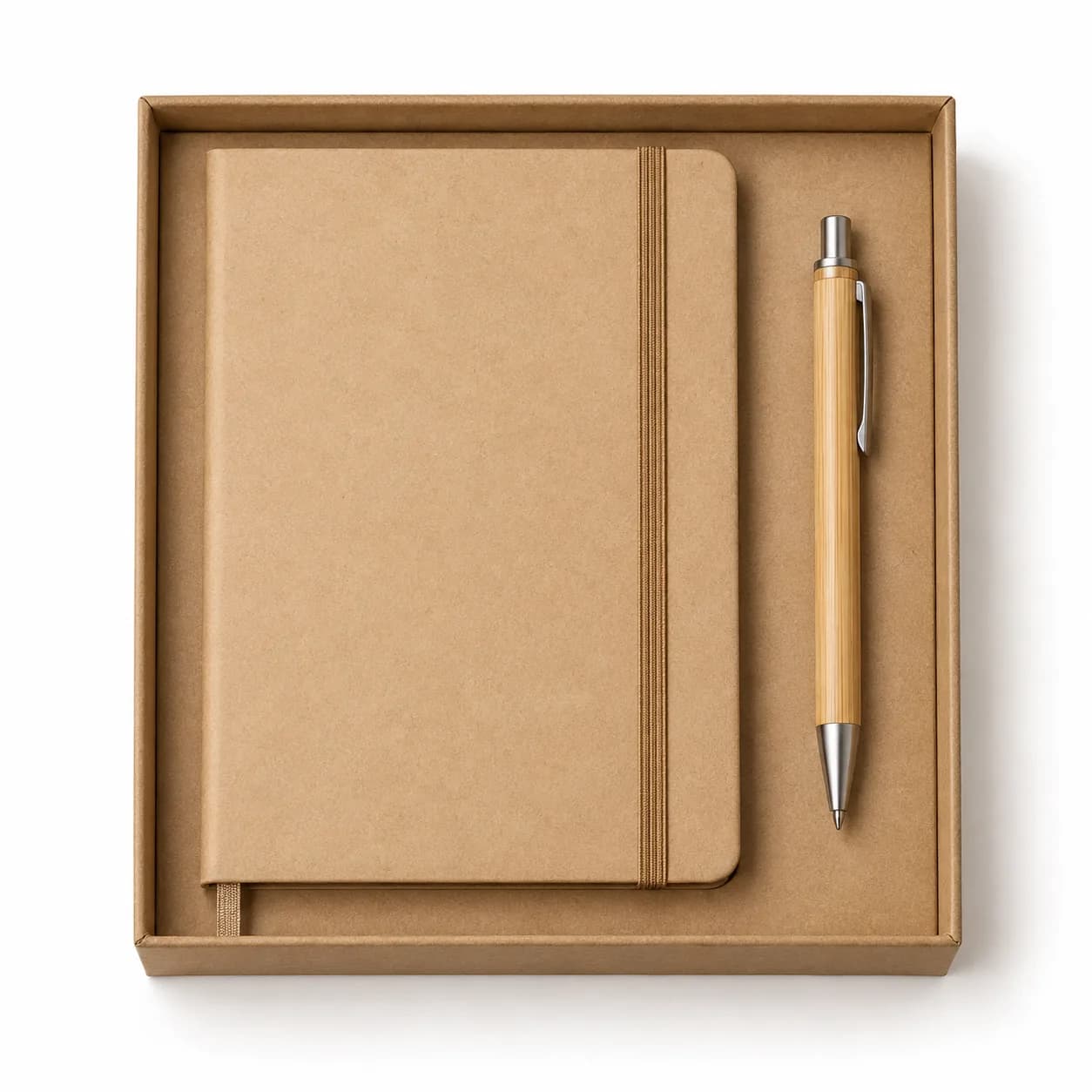 Natural-look notebook and pen duo