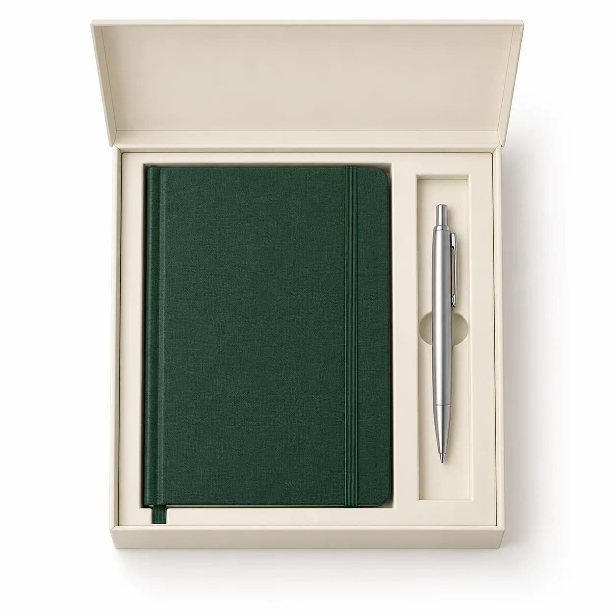 Green diary and pen pack