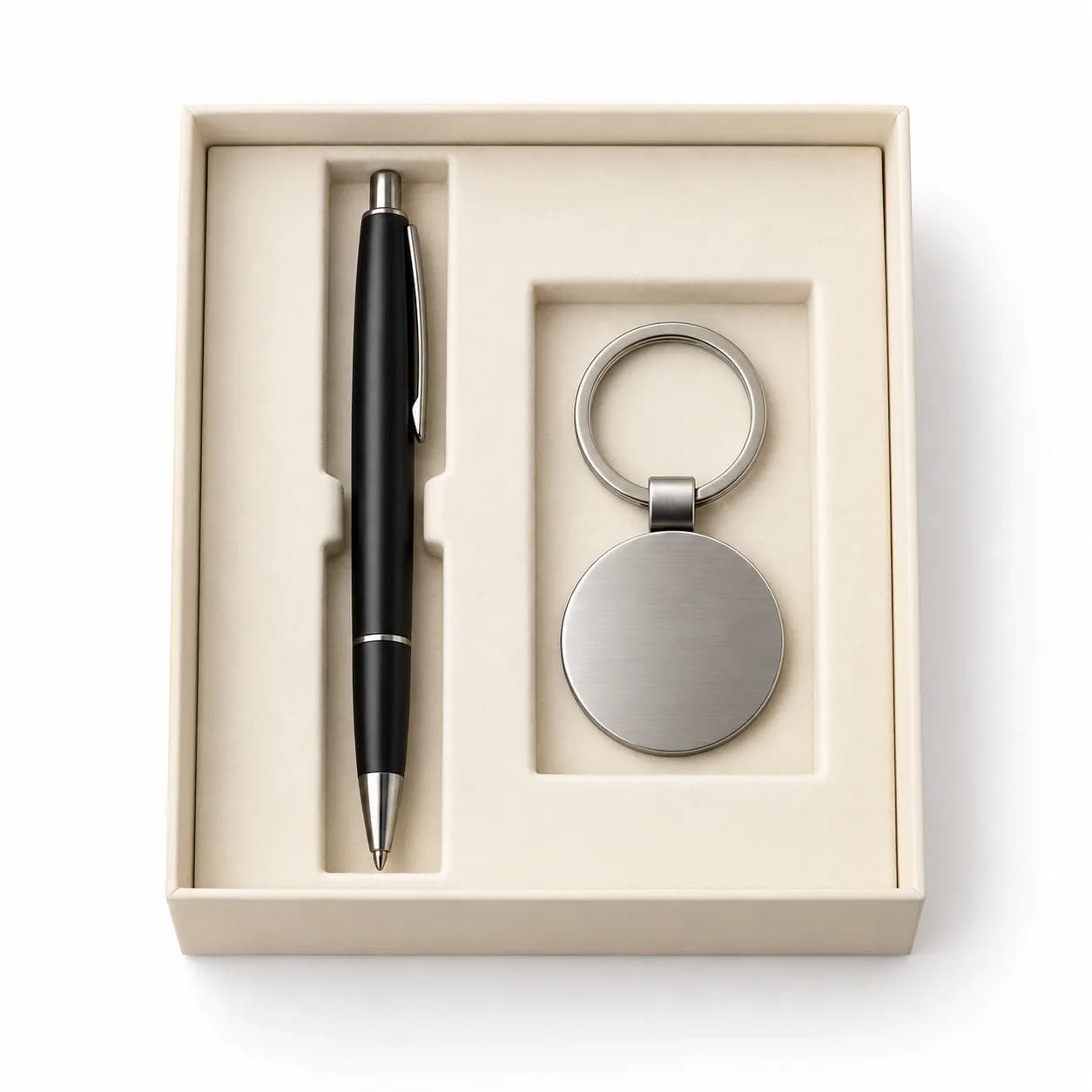 Pen and round keyring duo