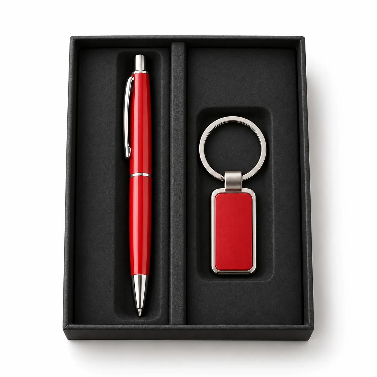 Pen and red keyring duo