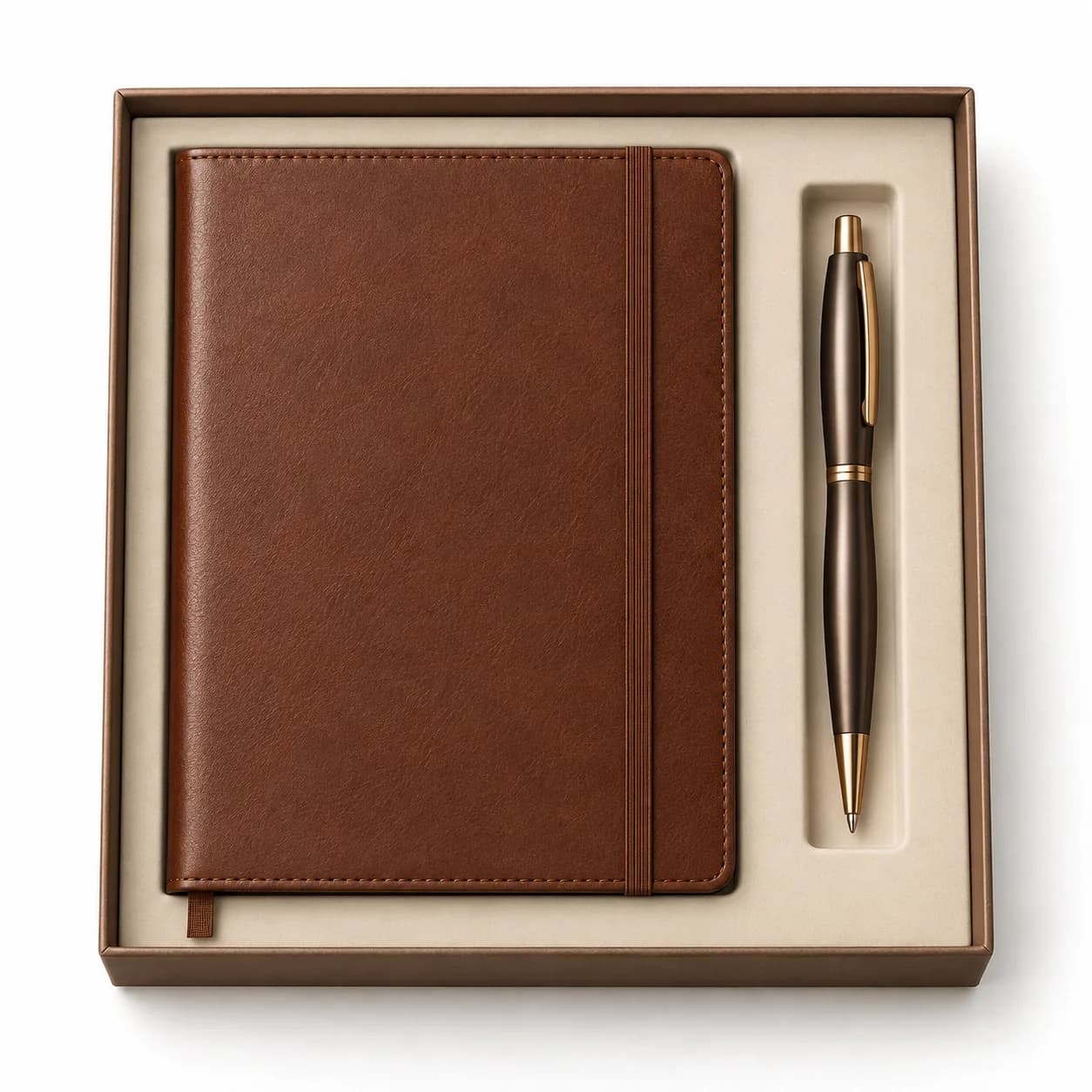 Brown diary and pen pack