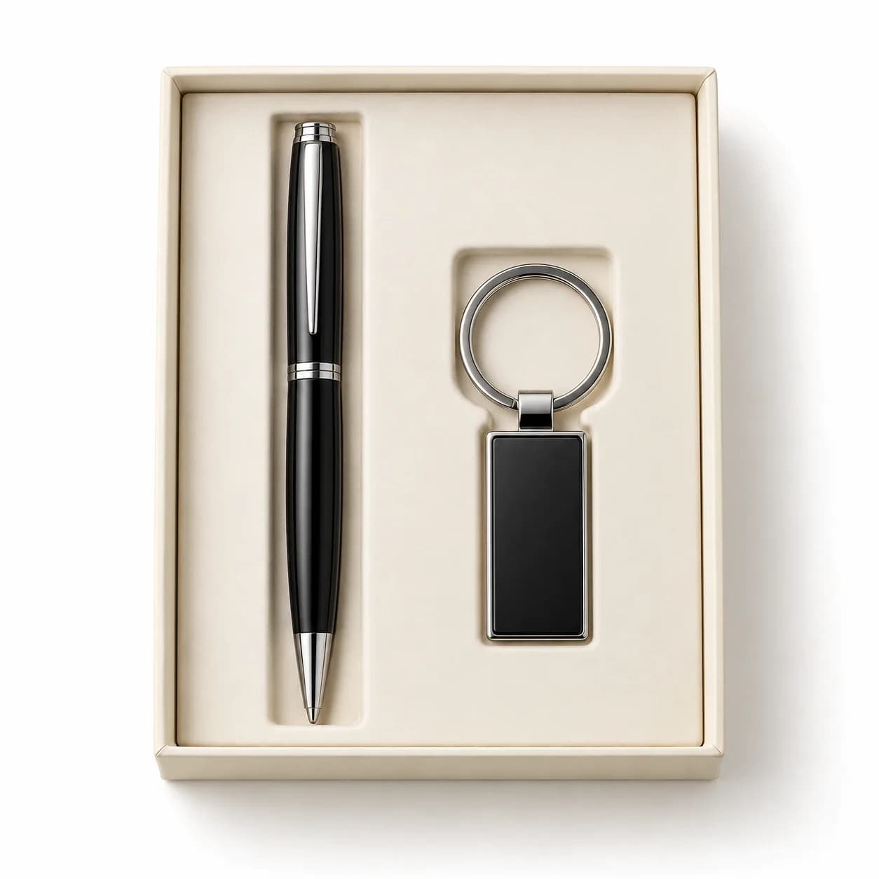 Black pen and keyring pack