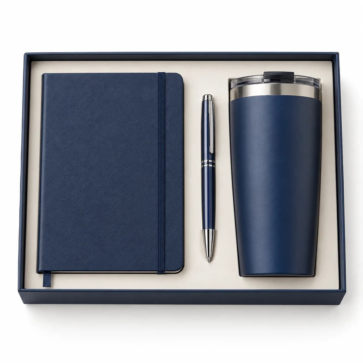 Notebook, pen and thermal tumbler pack