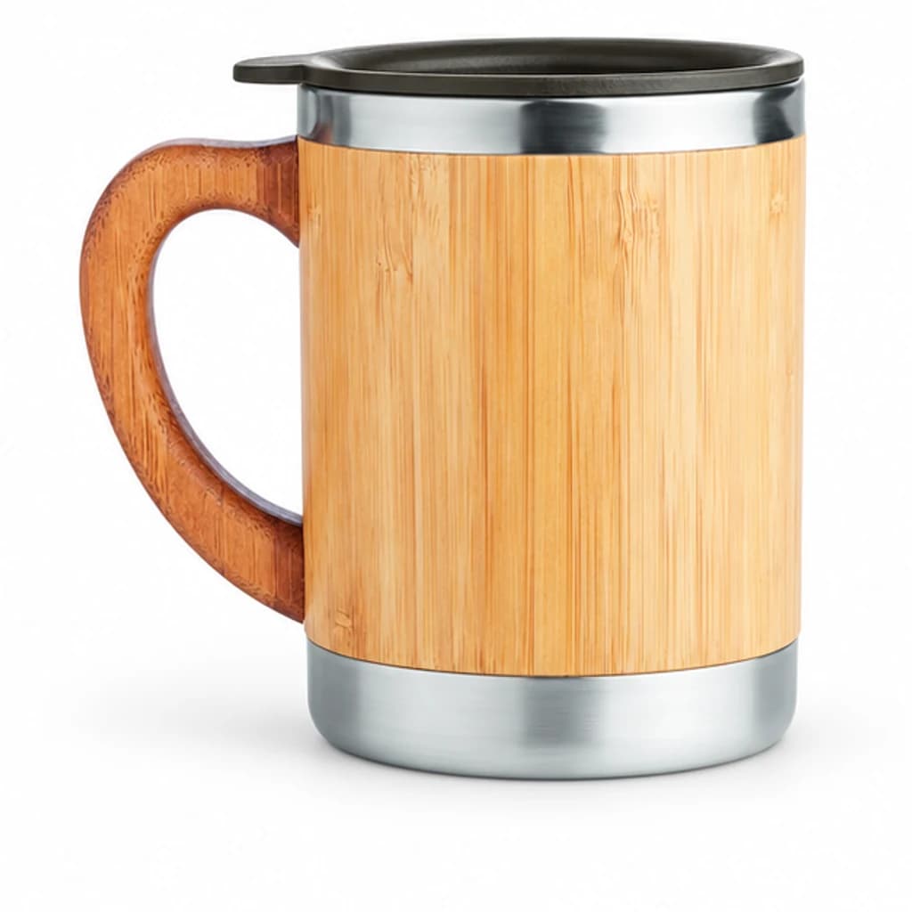 Bamboo handled mug, image 3