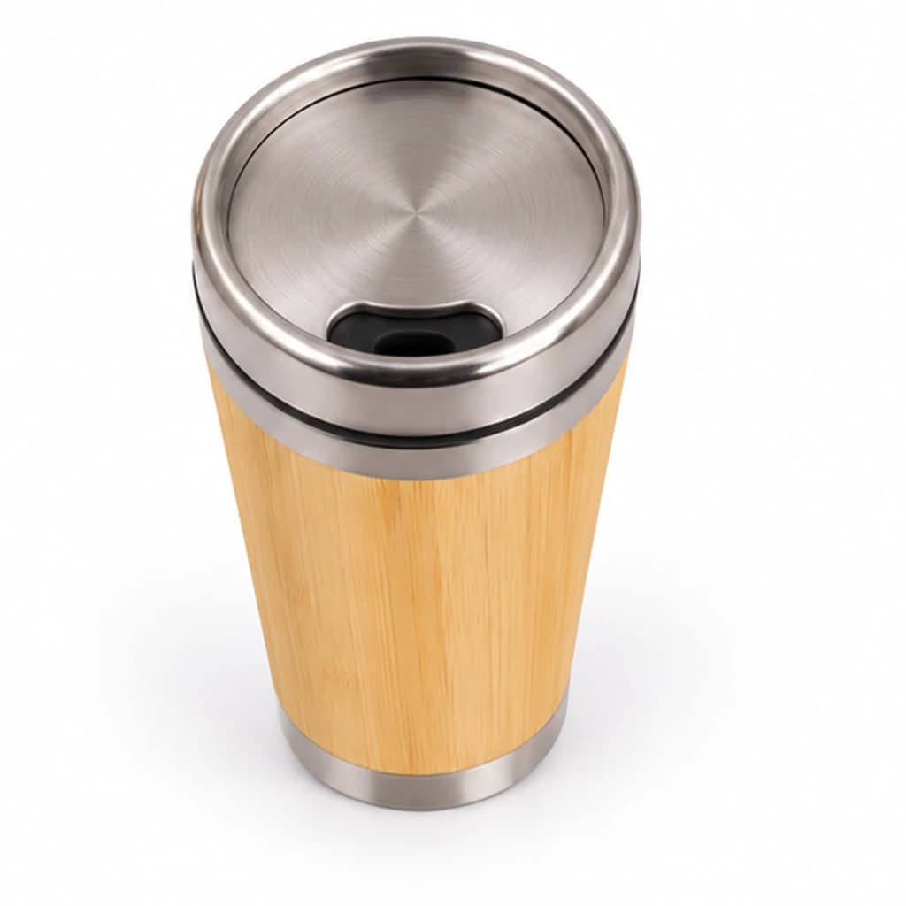 Bamboo and steel tumbler, image 4